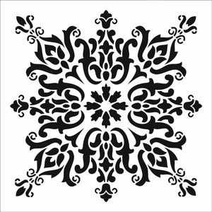 Stencil Sarayi Boyama Şablon Damask Çini Mandala - 4668