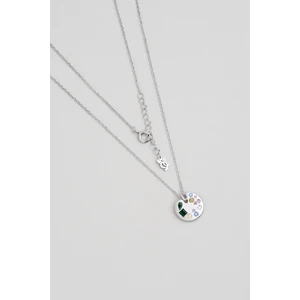 So CHIC Picasso 18 Ayar Beyaz Altın Kaplama 43 cm Gümüş  Minimal Kolye