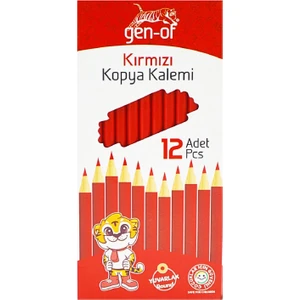 Gen Of Yuvarlak Kırmızı Kopya Kalemi 12 Adet