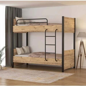 Bomo Project Tino Furniture Berlin Ranza Çift Katlı Metal Ayaklı Genç Odası Çocuk Odası