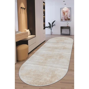 Lavita Home Makinede Yıkanabilir Kaymaz Taban Leke Tutmaz Bej Oval Salon Halısı Mutfak Halısı ve Yolluk