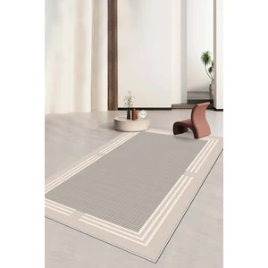 Lavita Home Makinede Yıkanabilir Kaymaz Taban Leke Tutmaz Bej Çizgili Salon Halısı Mutfak Halısı ve Yolluk