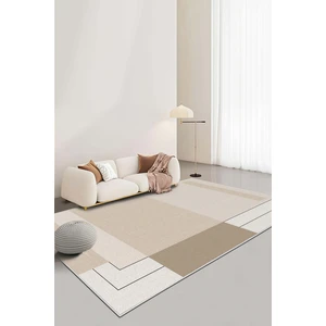 West Home Makinede Yıkanabilir Kaymaz Taban Leke Tutmaz Bej Salon Halısı Mutfak Halısı ve Yolluk