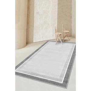 Confidence Home Makinede Yıkanabilir Kaymaz Taban Leke Tutmaz Gri Çizgili Salon Halısı Mutfak Halısı ve Yolluk