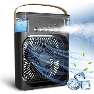 600 ml Ulrasonik Hava Vantilatörü Nemlendirici Fan Pervane Buhar Makinesi ve Buzlu Klima Rgb Işıklı