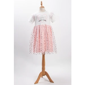 Dekim Moda Kız Çocuk Tüllü "dua" Baskılı Elbise