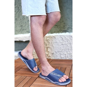 Erkek Lacivert Kaymaz Taban Terlik Deniz Plaj Havuz Banyo Terliği Günlük Terlikk SPORT-7842