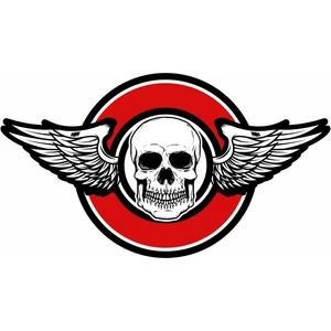 Sticker Usta Kanatlı Kurukafa Araba Oto Motosiklet Karavan Sticker 00036