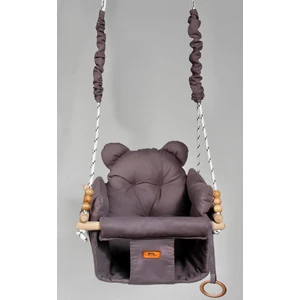 By Concon Bebe Çocuk Salıncak Emniyet Kemerli Puf Minderli Ayı Kulaklı 40x26 cm Dış Mekan Kullanım
