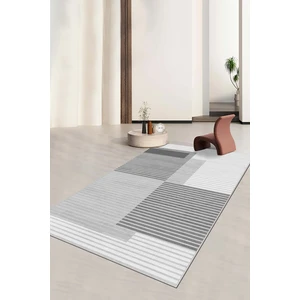 Life Decortiva Makinede Yıkanabilir Kaymaz Taban Leke Tutmaz Gri Çizgili Salon Halısı Mutfak Halısı ve Yolluk