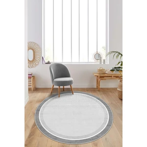 Life Decortiva Makinede Yıkanabilir Kaymaz Taban Leke Tutmaz Yuvarlak Gri Mutfak Halısı Salon Halısı ve Yolluk