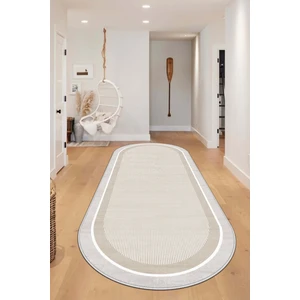 Life Decortiva Makinede Yıkanabilir Kaymaz Taban Leke Tutmaz Bej Oval Salon Halısı Mutfak Halısı ve Yolluk