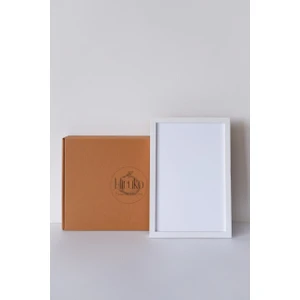 Hiruko Tasarım Atölyesi Ahşap Çerçeve Iç Ölçü 35X25 cm Premium Frame Siyah & Beyaz & Ahşap Puzzle-Anı-Fotoğraf Çerçevesi