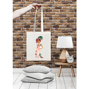 Zerafet Baskılı Pamuklu Ham Bez Çanta  35X40 cm
