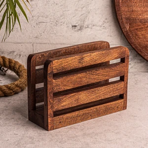 Warmy - Ahşap Peçetelik Masaüstü Peçete Organizeri