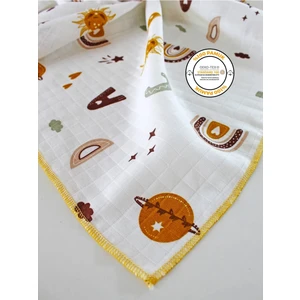 Femm Store Çok Amaçlı Müslin Örtü 90X90 cm Müslin Bez Organik Space