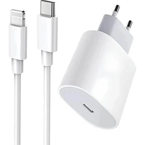 iPhone Tüm Seriler Ile Uyumlu Hızlı Şarj Aleti Seti Usb-C 20W Adaptör + Usb-C Kablo Yüksek Kaliteli