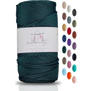 Premium 100 gr Polyester Makrome Ipi Nefti Yeşil 2mm - 120 M Supla Ip ve Çanta Ipliği