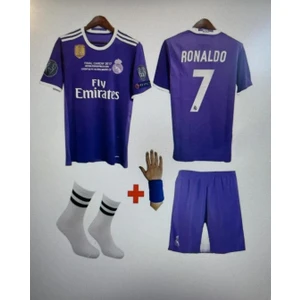 Cheecky Chic 2017 Ronaldo Real Madrid Cardif Mor 4 Lü Set Çocuk Forması Şampiyonlar Ligi Finali Zyn