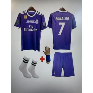 Cheecky Chic 2017 Ronaldo Real Madrid Cardif Mor 4 Lü Set Çocuk Forması Şampiyonlar Ligi Finali Zyn