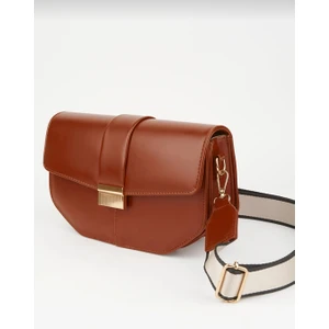 Hegef Bag Kadın Kanvas Askılı Toka Detaylı Üç Bölmeli Omuz Çantası