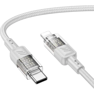 U129 Transparan Type-C To Lightning  Data ve Şarj Kablosu 1m