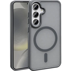 Galaxy Uyumlu S24 Plus Kılıf Magsafe Şarj Özellikli Mat Arka Yüzey Htstore Sio Kapak-Gri