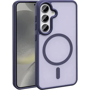 Galaxy Uyumlu S24 Plus Kılıf Magsafe Şarj Özellikli Mat Arka Yüzey Htstore Sio Kapak-Koyu Mor