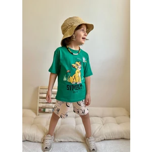 Sacro Kids Simba Baskılı Şort T-Shirt Erkek Çocuk Takım