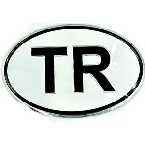 Etiketçilere Özel Armalar Oval Tr (Türkiye) Beyaz Renk Alüminyum Sticker