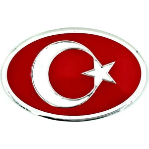 Etiketçilere Özel Armalar Oval Türkiye Sevdalıları Bayrak Alüminyum Sticker Kan Kırmmızı