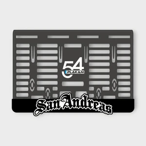 San Andreas Siyah 3D Kabartmalı Pleksi Motor Plakalığı