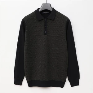 Dio Rise Erkek Polo Yaka Uzun Kol Triko Kazak - 180552 - Lacivert - Koyu Yeşil