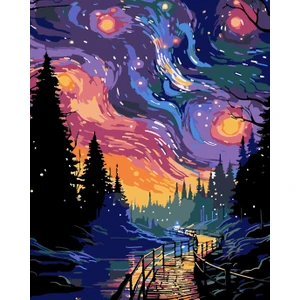 Womb Hobby Pastel Gece Sayılarla Boyama Seti 40X50 cm (Tuvale Gerili)