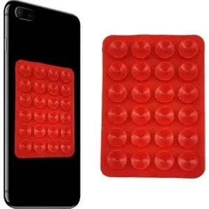 Bilişim Aksesuar Silikon Vakumlu Telefon Tutucu, Cep Telefonu Için Silikon Yapışkanlı, Kaymaz Vantuz Telefon Tutucu Kırmızı