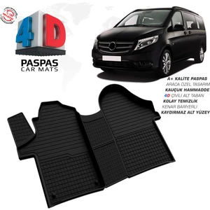 RK Carshop Mercedes Vito W447 Ferrous 4d Havuzlu Kauçuk Paspas 2014 ve Üstü