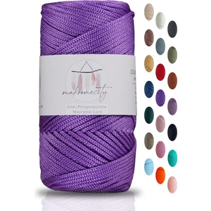 Premium 100 gr Polyester Makrome Ipi Lila 2mm - 120 M Supla Ip ve Çanta Ipliği