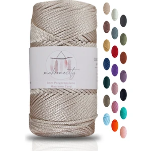 Makrome City Premium 100 Gr Polyester Makrome Ipi Sütlü Kahve 2mm - 120 M Supla Ip Ve Çanta Ipliği