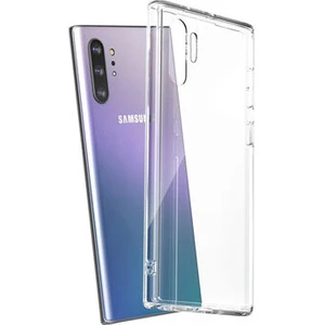 Techno Guru Samsung Galaxy Note 10 Plus Kamera Korumalı Şeffaf Sheer Premium Silikon Kılıf