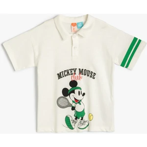 Mickey Mouse Tişört Polo Yaka Lisanslı Kısa Kollu