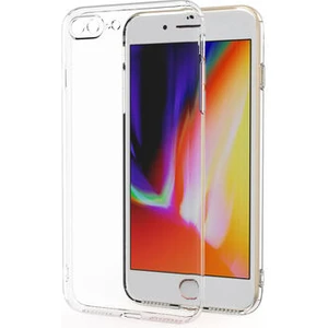 Techno Guru iPhone 8 Plus Kamera Korumalı Şeffaf Sheer Premium Silikon Kılıf