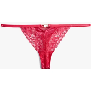 Dantelli String Külot Kalp Aksesuar Detaylı