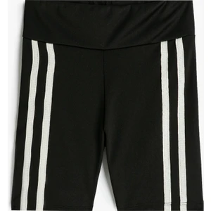 Kısa Tayt Renk Bloklu Beli Lastikli