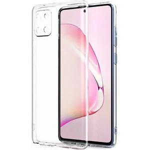 Techno Guru Samsung Galaxy A81 Kamera Korumalı Şeffaf Sheer Premium Silikon Kılıf