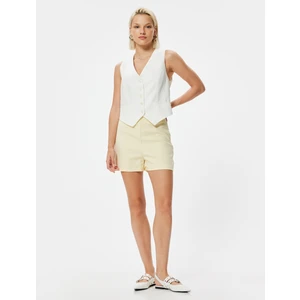 Yüksek Bel Mini Şort  Slim Fit