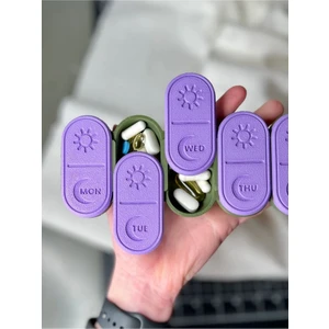 Ilaç Saklama Kutusu Haftalık Günlük 7 Günlük Günler Renkli Tasarım