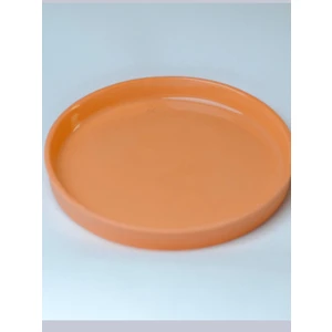 Terra Soley El Yapımı Porselen Kahve Sunum Altlığı Çay Tabağı Fincan Altlığı - 11 cm - Turuncu