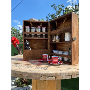 Çatı Home Mini Taşınabilir Ağaç Piknik, Kamp, Karavan Baharat Düzenleyici