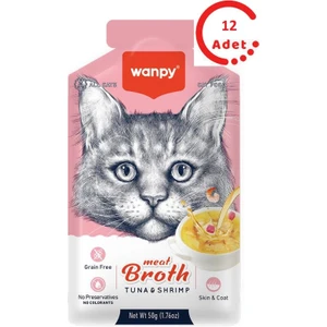 Karidesli Ton Balıklı Kedi Çorbası 50 gr x 12 Adet