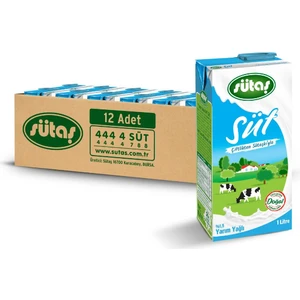 Yarım Yağlı Süt 1 L (12 Adet)